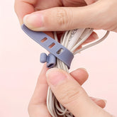 2pcs Silicone Tie, Data Cable Storage Earphone Cable Organizer, Winder Anti-Lost Fastener, Data Cable Bundle Strap