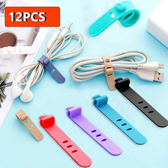 2pcs Silicone Tie, Data Cable Storage Earphone Cable Organizer, Winder Anti-Lost Fastener, Data Cable Bundle Strap