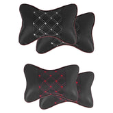 2pcs PU Leather Car Pillows Headrest Neck Rest