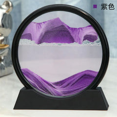 3D Moving Sand Art Picture Round Glass