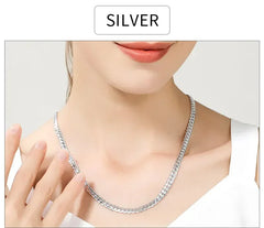 18K Gold & Silver 6mm Full Sideways Necklace