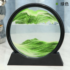 3D Moving Sand Art Picture Round Glass