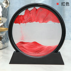 3D Moving Sand Art Picture Round Glass
